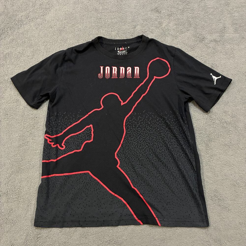 Jordan Jumpman Global Black High Brand Read Short Sleeve Tee T-Shirt Youth Sz L